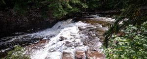 Preview wallpaper river, cascade, stones, trees, landscape