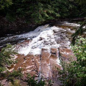 Preview wallpaper river, cascade, stones, trees, landscape