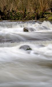 Preview wallpaper river, cascade, stones, landscape, nature