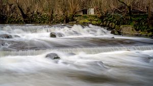 Preview wallpaper river, cascade, stones, landscape, nature