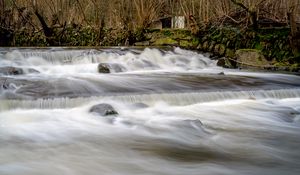 Preview wallpaper river, cascade, stones, landscape, nature