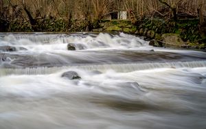 Preview wallpaper river, cascade, stones, landscape, nature