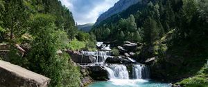 Preview wallpaper river, cascade, stones, trees, nature, landscape