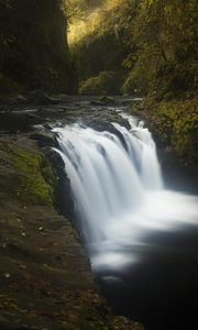 Preview wallpaper river, cascade, trees, nature