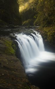 Preview wallpaper river, cascade, trees, nature