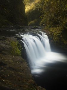 Preview wallpaper river, cascade, trees, nature