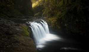 Preview wallpaper river, cascade, trees, nature