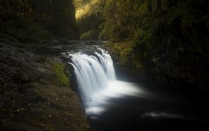 Preview wallpaper river, cascade, trees, nature