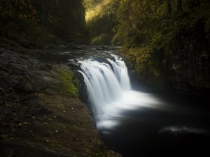 Preview wallpaper river, cascade, trees, nature