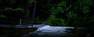 Preview wallpaper river, cascade, trees, dark