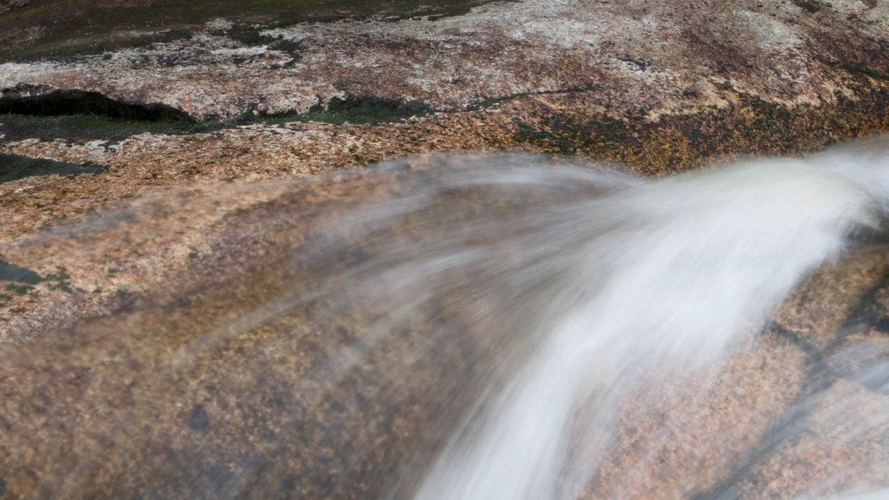 Wallpaper river, cascade, water, long exposure