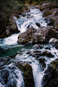 Preview wallpaper river, cascade, water, stones, landscape