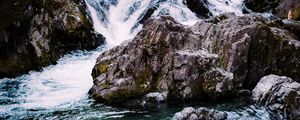 Preview wallpaper river, cascade, water, stones, landscape