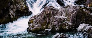 Preview wallpaper river, cascade, water, stones, landscape