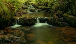Preview wallpaper river, cascade, water, trees
