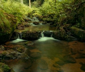 Preview wallpaper river, cascade, water, trees