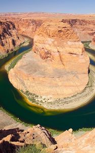Preview wallpaper river, circle, canyon, desert, water