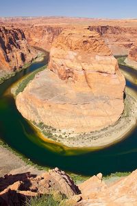 Preview wallpaper river, circle, canyon, desert, water