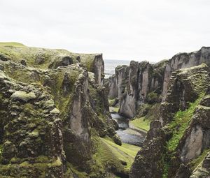 Preview wallpaper river, cliff, rocks, stone, landscape, iceland