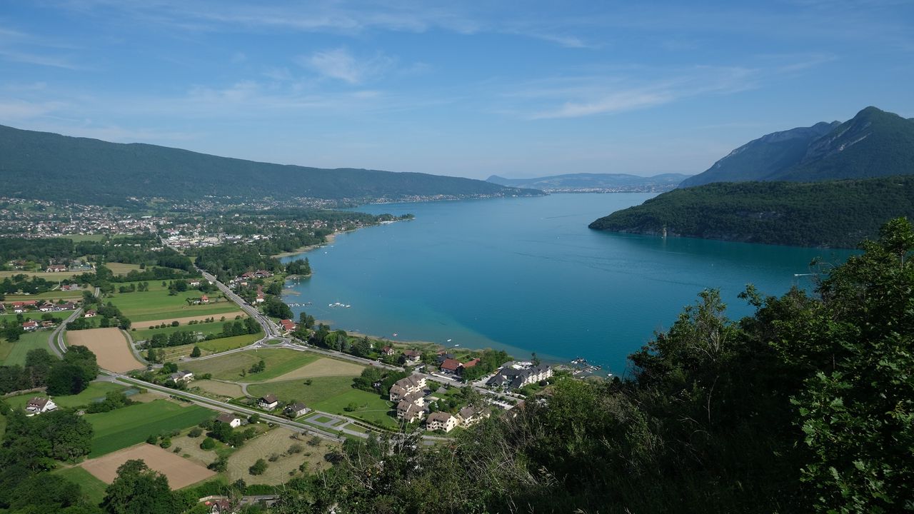 Wallpaper river, coast, hill, town, nature