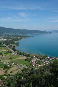 Preview wallpaper river, coast, hill, town, nature