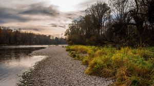 Preview wallpaper river, coast, trees, water, nature
