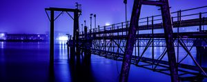 Preview wallpaper river, construction, night