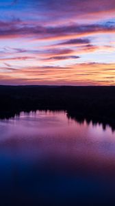 Preview wallpaper river, evening, sky, water, sunset