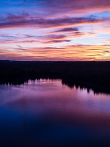 Preview wallpaper river, evening, sky, water, sunset
