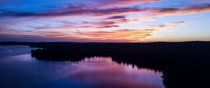 Preview wallpaper river, evening, sky, water, sunset