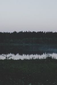 Preview wallpaper river, field, grass, trees, evening