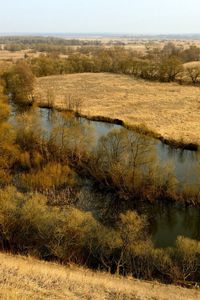 Preview wallpaper river, fields, autumn, russia, day