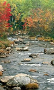 Preview wallpaper river, flowing, rocks, fall