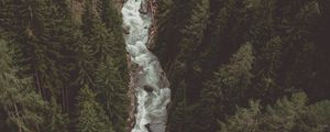 Preview wallpaper river, forest, aerial view, stream, mountain