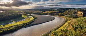 Preview wallpaper river, forest, bushes, meandering