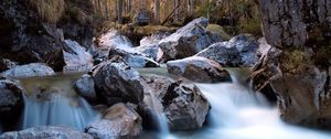 Preview wallpaper river, forest, rocks, nature