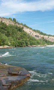 Preview wallpaper river, forest, rocks, landscape