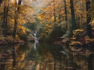 Preview wallpaper river, forest, trees, landscape, autumn