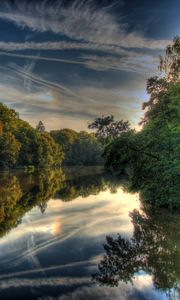 Preview wallpaper river, germany, landscape, hessen lich, hdr, nature