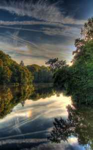 Preview wallpaper river, germany, landscape, hessen lich, hdr, nature