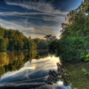 Preview wallpaper river, germany, landscape, hessen lich, hdr, nature