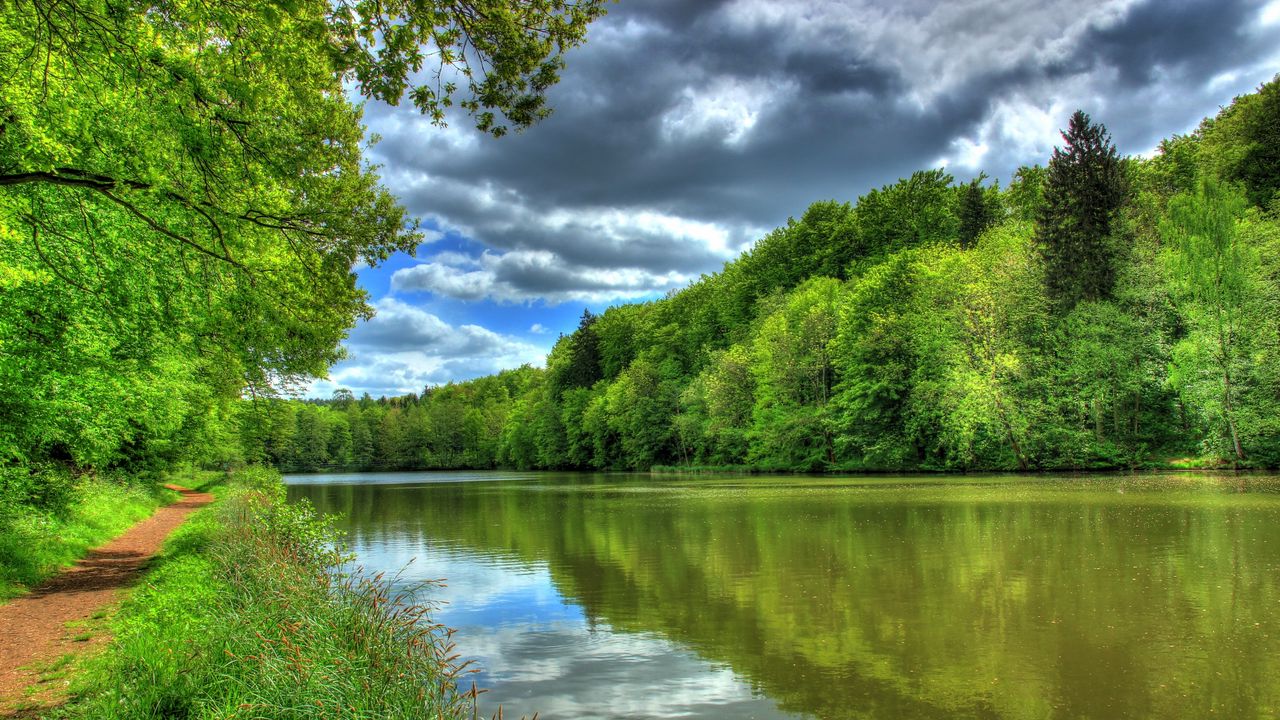 Wallpaper river, germany, tropic landscape, hessen lich, hdr, nature