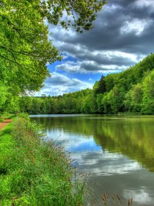 Preview wallpaper river, germany, tropic landscape, hessen lich, hdr, nature