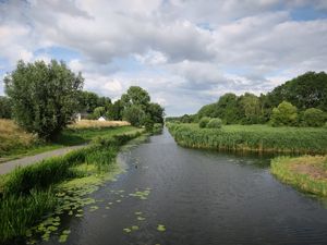 Preview wallpaper river, grass, park, trees, netherlands