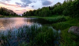 Preview wallpaper river, grass, trees, nature