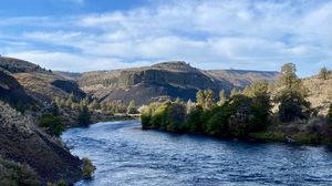Preview wallpaper river, hills, shore, landscape, nature