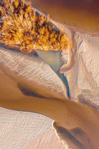 Preview wallpaper river, island, aerial view, water, sand, trees