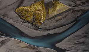 Preview wallpaper river, island, landform, aerial view, nature