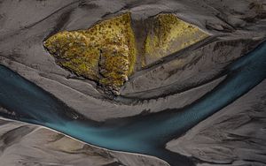 Preview wallpaper river, island, landform, aerial view, nature
