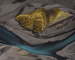 Preview wallpaper river, island, landform, aerial view, nature